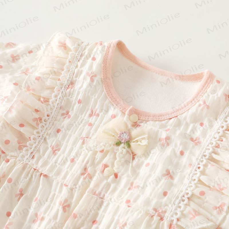 Baby Strampler mit Schleife und Punkt - image 3