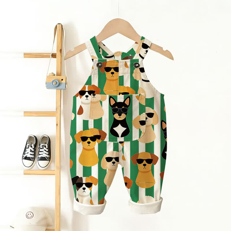 Baby Kleinkind Welpen Streifen Overalls  - Beige - 3-5J - image 1