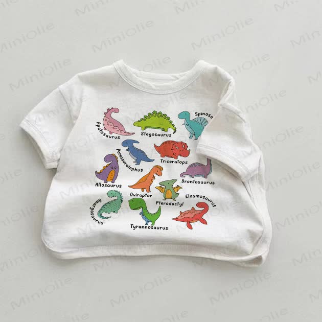 Baby -T-Shirt mit verschiedenen Dinosauriern, weiß - Weiß - 18-24M - image 1
