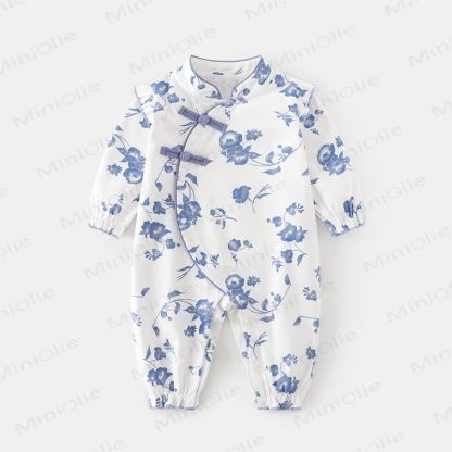 Baby Mädchen Blumen mit Blumenmuster und Strampler - Blau - 18-24M - image 1
