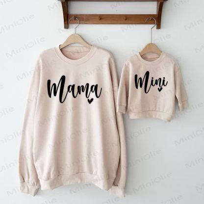 MAMA/MINI Baby Beige Liebe Familien Sweatshirt - Beige - Sweatshirt für Erwachsene: XL - image 1