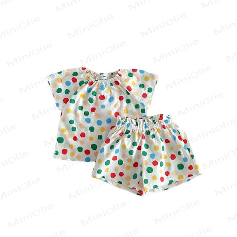 Kleinkind -Loungewear Kleid Set aus atmungsaktiver Baumwolle mit Punktmuster - image 5