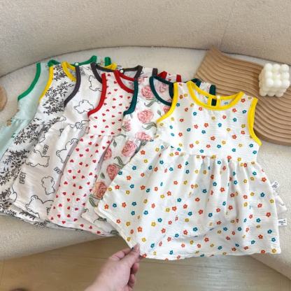 Baby Kleinkind -Mädchen-Sommerkleid mit Herz und Blume - image 1
