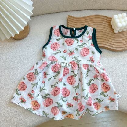 Baby Kleinkind -Mädchen-Sommerkleid mit Herz und Blume - Rose - 8-9J - image 3