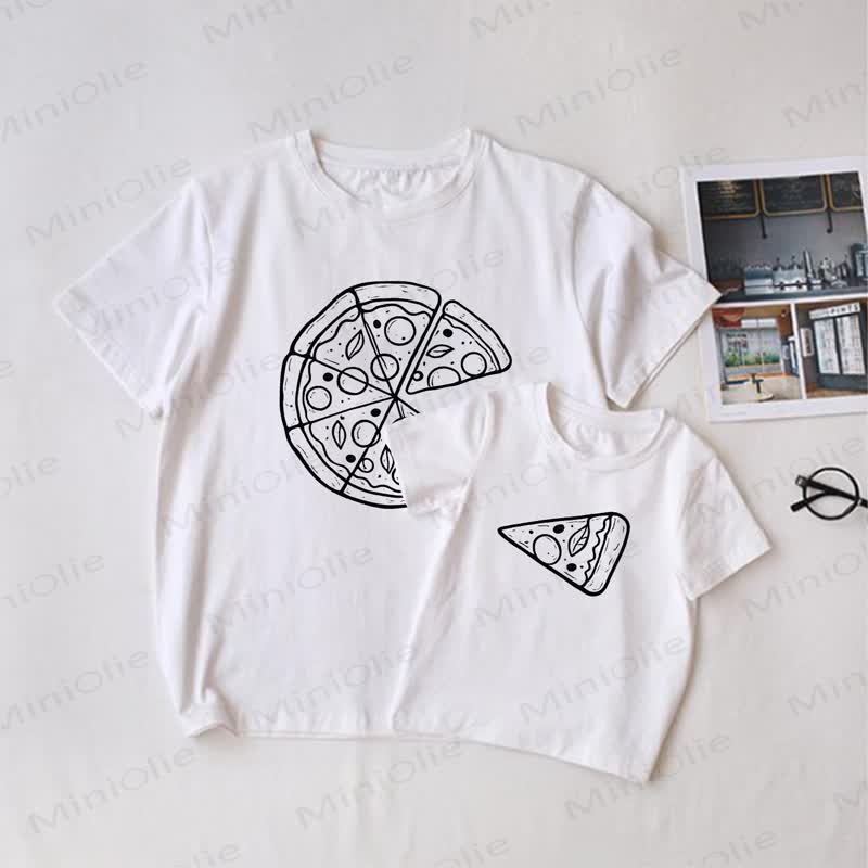 Familie -T-Shirt mit weißer Pizza - Weiß - T-Shirt für Erwachsene: XL - image 1