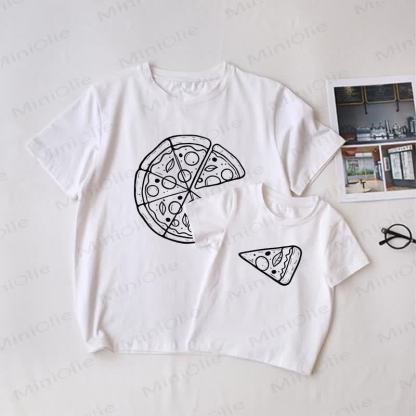 Familie -T-Shirt mit weißer Pizza - Weiß - T-Shirt für Erwachsene: XL - image 1