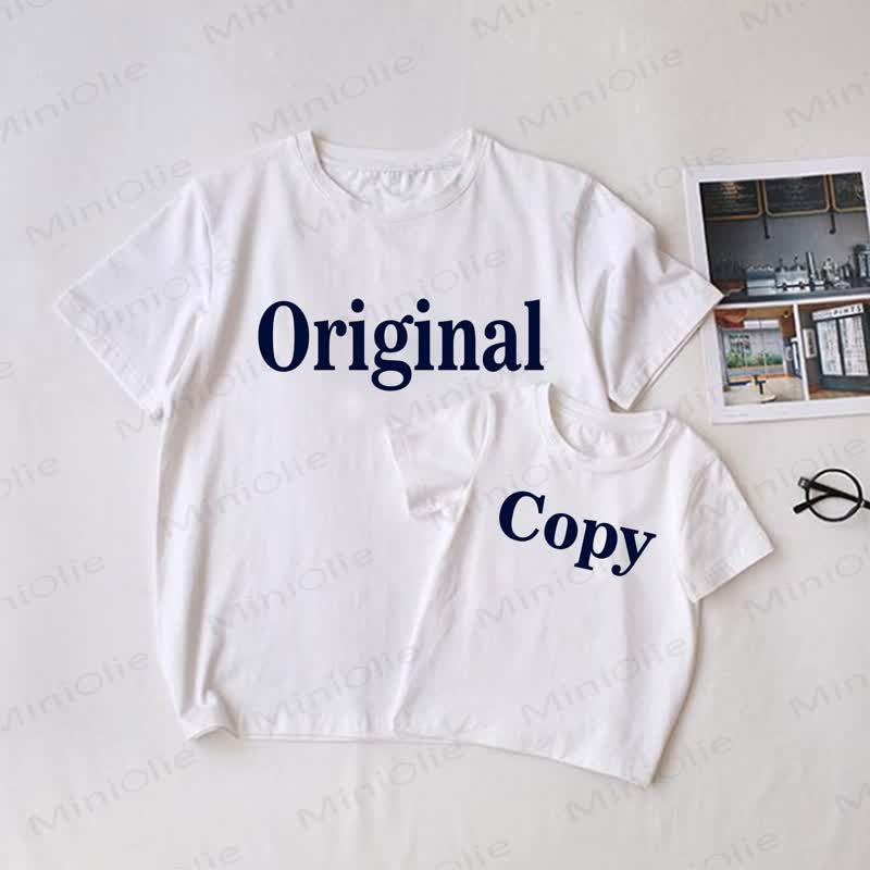  ORIGINAL/ KOPIE Familie -T-Shirt in Weiß, passend für die ganze Familie - Weiß - T-Shirt für Erwachsene: XL - image 1
