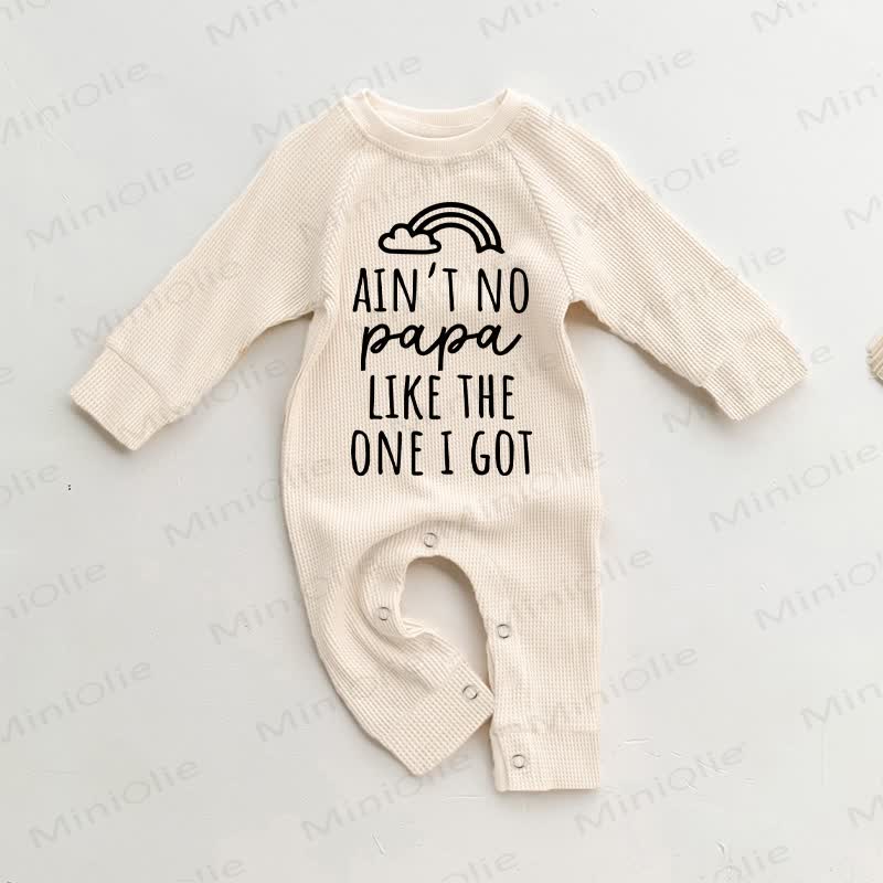 AIN'T NO PAPA WIE DEN , DEN ICH GOT Baby Waffel Strampler - Beige - 18-24M - image 1