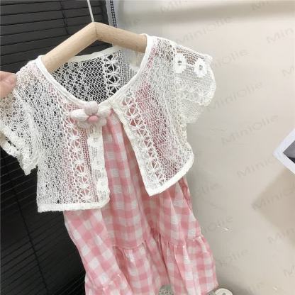 Rosa Plaid Baby mit Lace​ - image 2