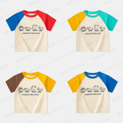 Ich bin mit diesem süßen Dino -T-Shirt für Kleinkind I WOKE UP THIS CUTE - Gelb - 8-9J - image 2