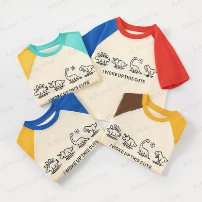 Ich bin mit diesem süßen Dino -T-Shirt für Kleinkind I WOKE UP THIS CUTE - Rot - 8-9J - image 3