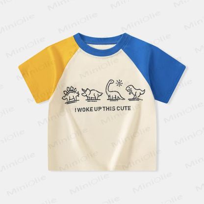 Ich bin mit diesem süßen Dino -T-Shirt für Kleinkind I WOKE UP THIS CUTE - Blau - 8-9J - image 5