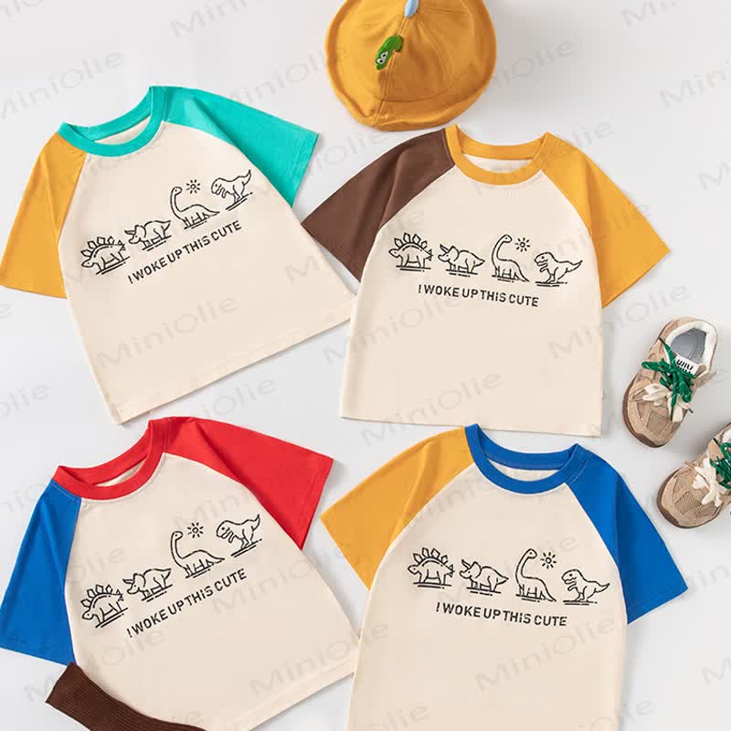 Ich bin mit diesem süßen Dino -T-Shirt für Kleinkind I WOKE UP THIS CUTE - image 1