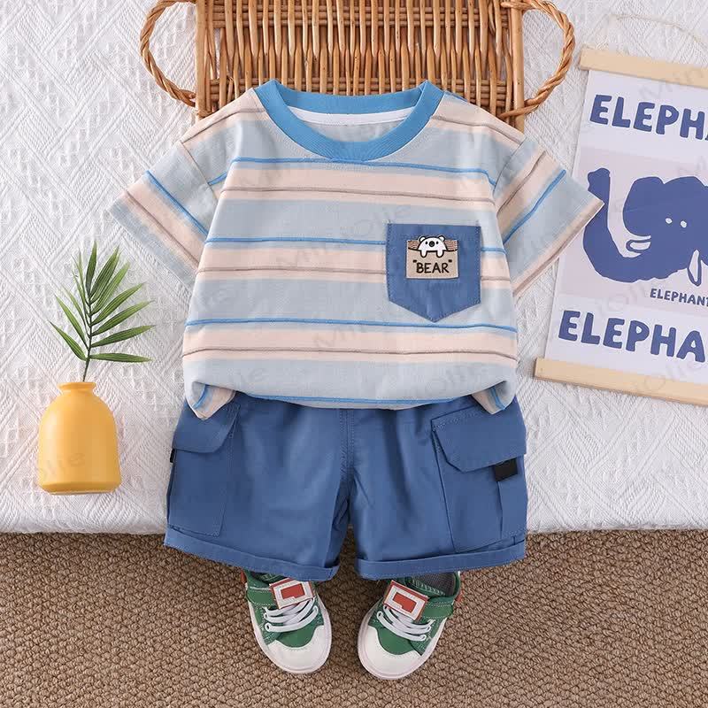 BEAR Kleinkind Streifen- T-Stück und Shorts Set - image 5