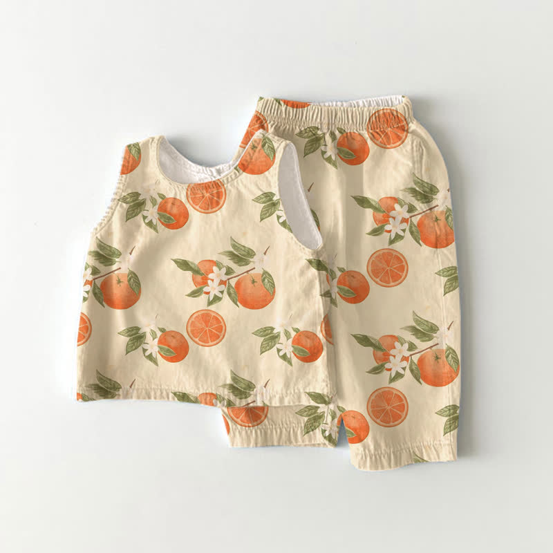 Baby Kleinkind Set , orange, ärmellos, 2-teilig - Orange - 5-7J - image 1
