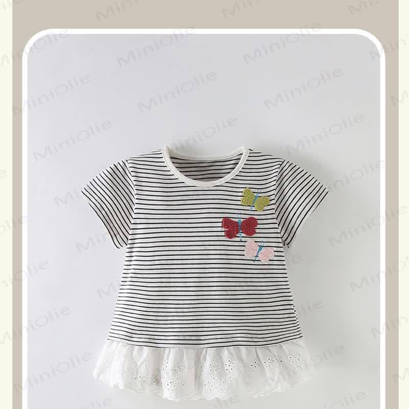 Streifen Schmetterling -T-Shirt für Kleinkind - image 1