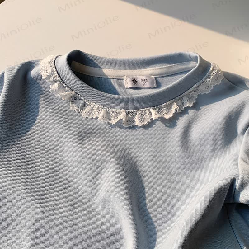 Kurzarm-T-Shirt mit Lace für Kleinkind - image 7