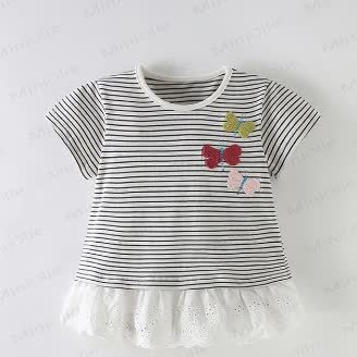 Streifen Schmetterling -T-Shirt für Kleinkind - Schwarz - 10-11J