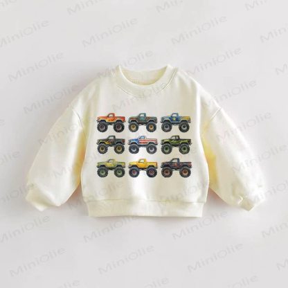Baby Kleinkind Monster LKW Sweatshirt - Creme - 3-5J - image 1
