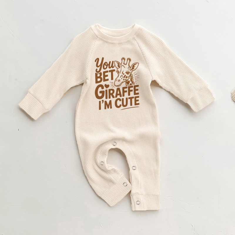 YOU BET GIRAFFE I'M CUTE! Baby Waffel in Beige - Beige - 18-24M - image 1