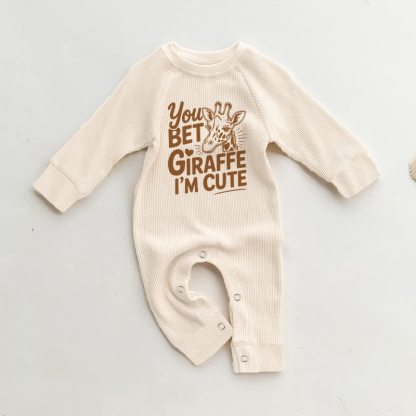 YOU BET GIRAFFE I'M CUTE! Baby Waffel in Beige - Beige - 18-24M - image 1