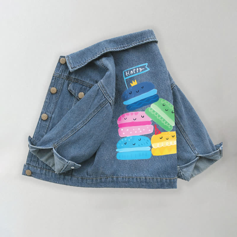 Mehrfarbig Denim mit Burgermotiv für Kind - Blau - 10-11J - image 1