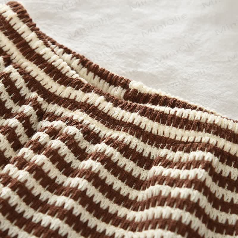 2-teiliges Set für Kleinkind-Mädchen : Khaki Streifen Weste und Hose - image 4