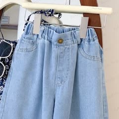 Zweiteiliges Set für Kleinkind-Mädchen : Blau Trägertop und Hose - image 3