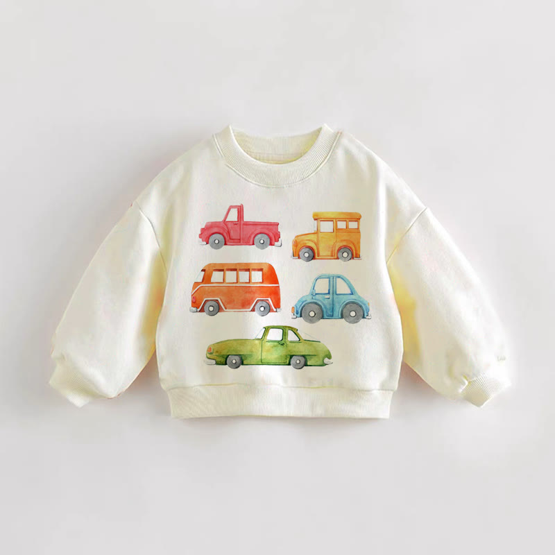 Baby Kleinkind Autos Sweatshirt - Creme - 3-5J - image 1