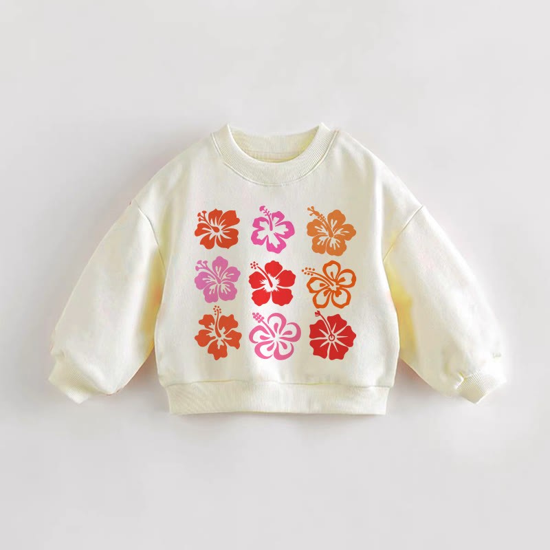 Kleinkind Baby Bunt - Sweatshirt mit Blume - Creme - 3-5J - image 1
