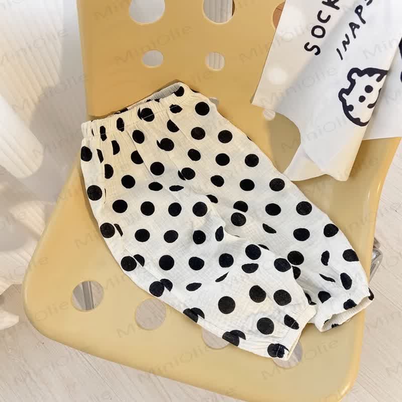 Kleinkind Hose mit Elementmuster - Weiße Punkte - 6-7J - image 1