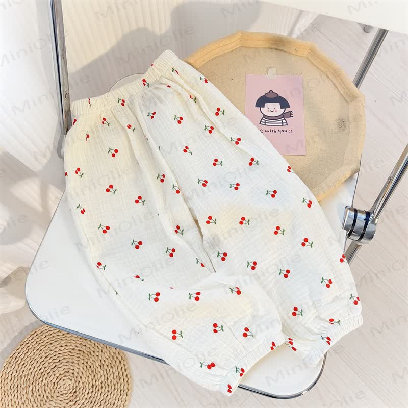 Kleinkind Hose mit Elementmuster - Weiße Kirsche - 6-7J - image 2