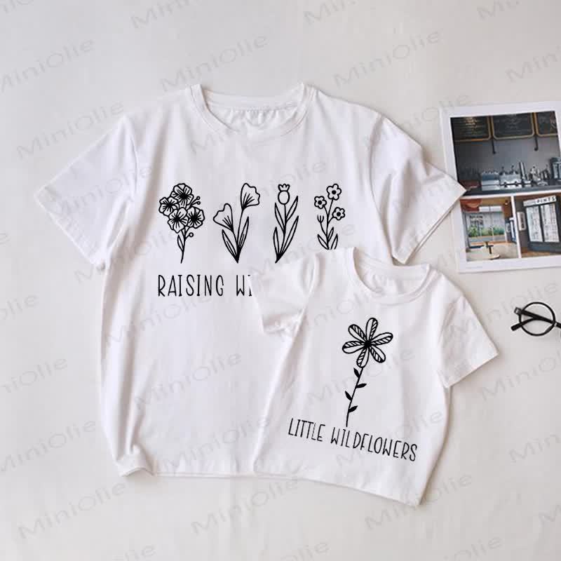 RACING/LITTLE WILDFLOWERS Weißes Familien Passende T-Shirt - Weiß - T-Shirt für Erwachsene: XL - image 1