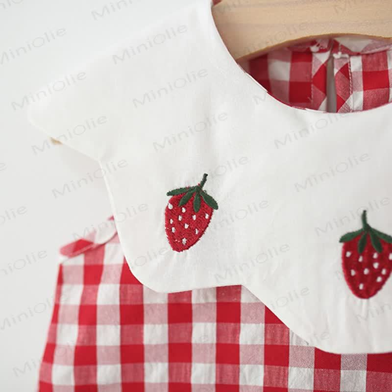 Kleid mit Erdbeere und Plaid für Kleinkind-Mädchen - image 3