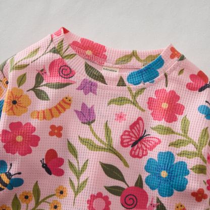 Baby Kleinkind Sweatshirt mit Blume und Schmetterling , 2-teiliges Set - image 3