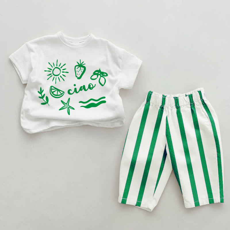 CIAO Baby Vertikal Streifen 2-teiliges Set - Weiß % Grün - 2-3J - image 4