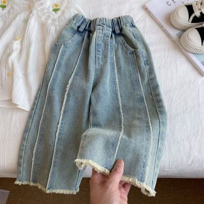 Kleinkind Mädchen Gerade Denim Hose - Blau - 8-9J - image 1