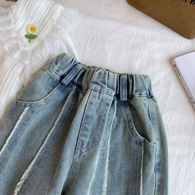 Kleinkind Mädchen Gerade Denim Hose - image 3