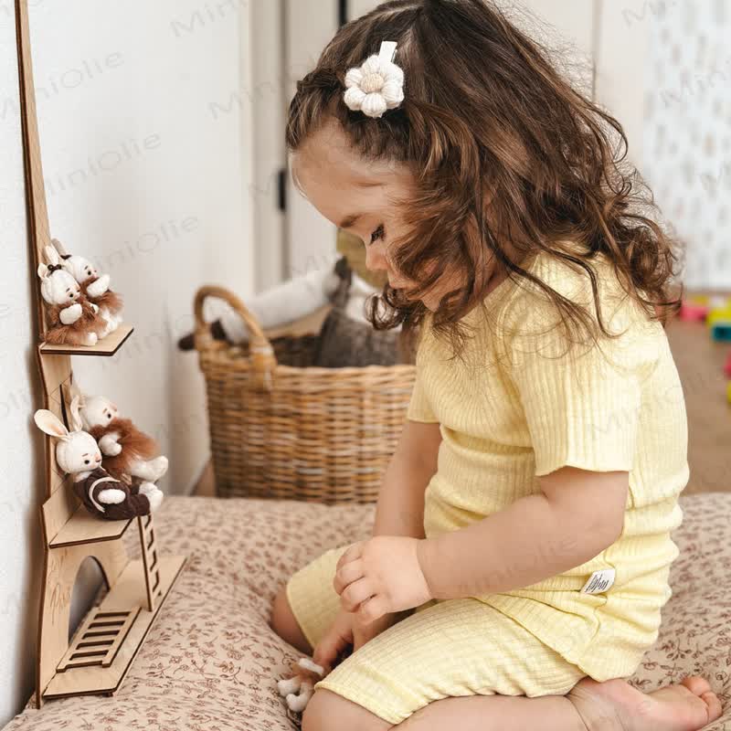 Baby Kleinkind - Schlafanzug Set, Einfarbig, Gerippt - image 7