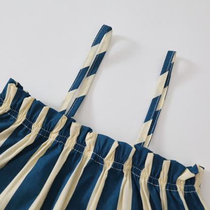 Zweiteiliges Freizeit Set für Kleinkind , Blau weiß gestreift - image 3