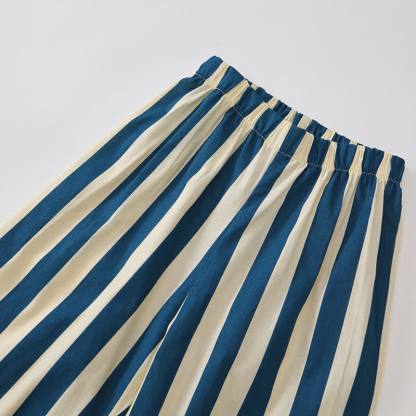 Zweiteiliges Freizeit Set für Kleinkind , Blau weiß gestreift - image 4