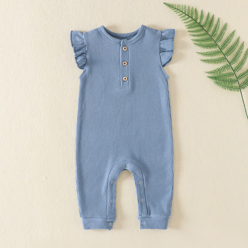 Baby Einfarbig mit Gerippt und Strampler - Blau - 12M - image 4