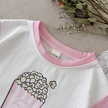 Baby Mädchen Set mit Rosa Popcorn-Print - image 3