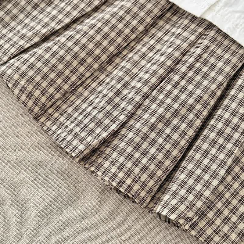 Set aus Bär - Spitze mit Plaid Rock für Baby - image 4