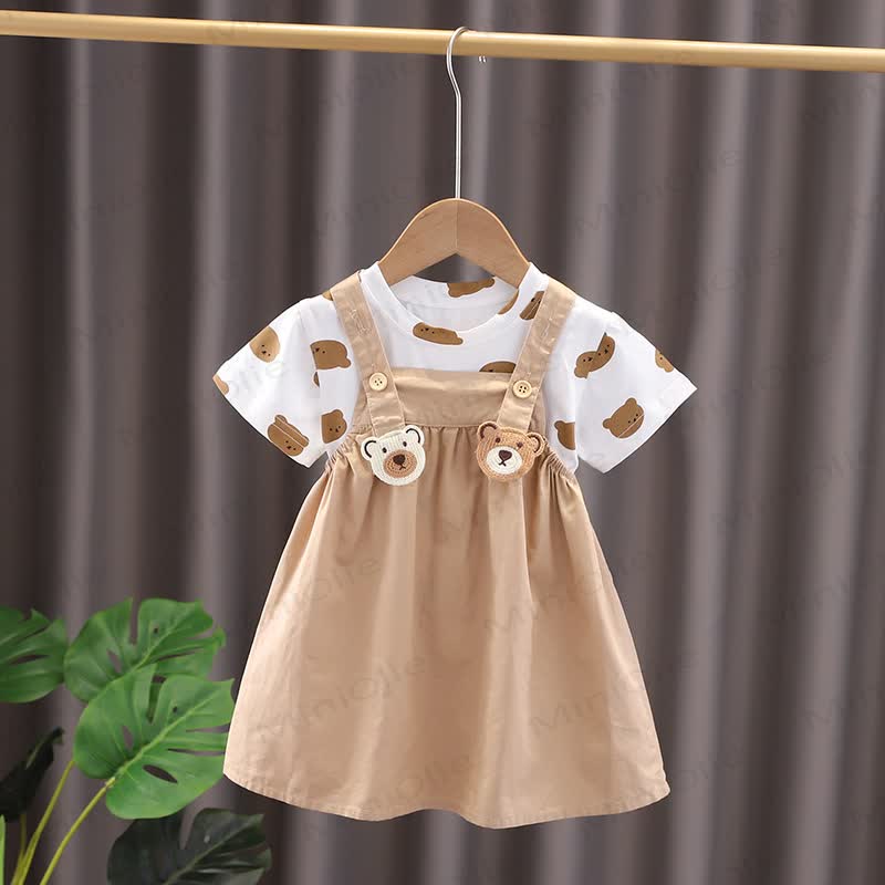 2-teiliges Set aus Kleid und T-Stück für Kleinkind - Beige - 4-5J - image 1