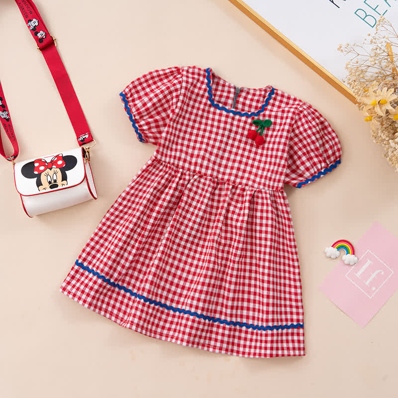 Kleid für Kleinkind Mädchen mit Gingham Kirsche - Rot - 4-5J - image 2