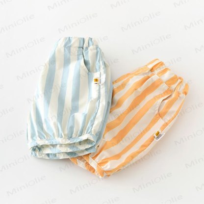 Baby Sommer Baumwoll- Shorts mit Streifen - image 1