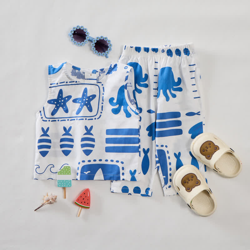 Ärmelloses 2-teiliges Baby Set mit Ozean - image 3