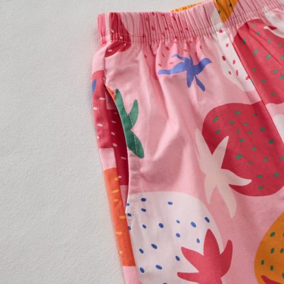 Baby 2-teiliges ärmelloses Set in Rosa mit Erdbeere - image 6