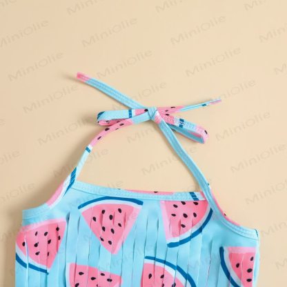 Baby Badeanzug mit Wassermelonenmotiv und Stirnband - image 3